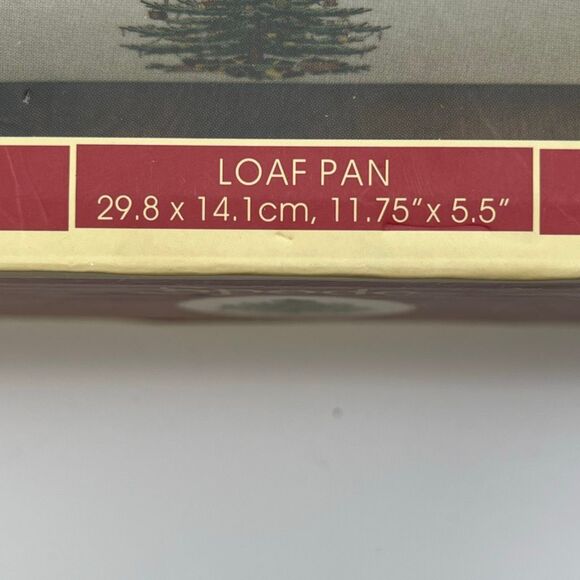 SPODE Loaf Pan Christmas Tree Holiday Bakeware Original Box 11.75”x5.5” Bread - Picture 3 of 13